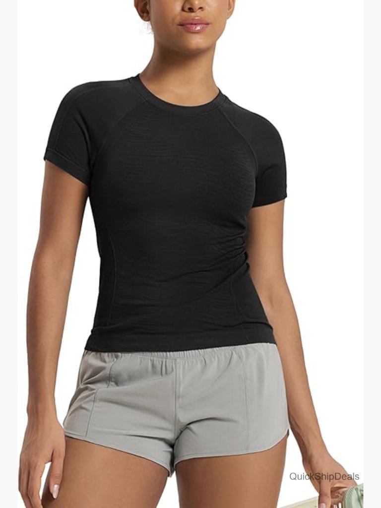 Seamless Performance Short Sleeve T-Shirt Lightweight Breathable Slim Fit
